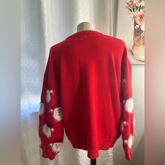 Haptics Santa Claus sparkly fuzzy knit sweater - Picture 4 of 7